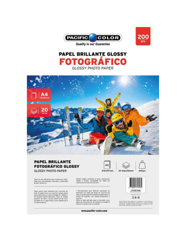 Papel Fotog.Pacific.200gr 20Hj A4 Glossy PCPHOTO200 | DColon