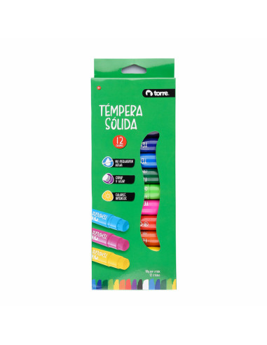 Tempera Solida 12 Colores Torre 30680 | DColon