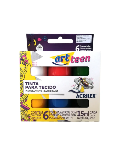 -Pintura Genero 6 Colores Surtidos 15ml. Acrilex 10870300301 | DColon