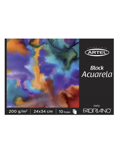 Block Fabriano Acuarela  200g 10H 24X34 B- Artel 10010457 | DColon