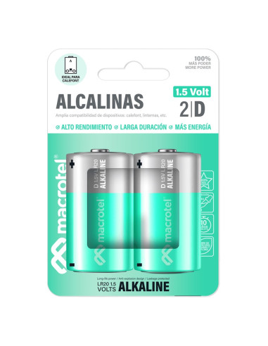 Pila Macrotel Alcalina D 2u. 1.5Volt MW-ALK2D | DColon